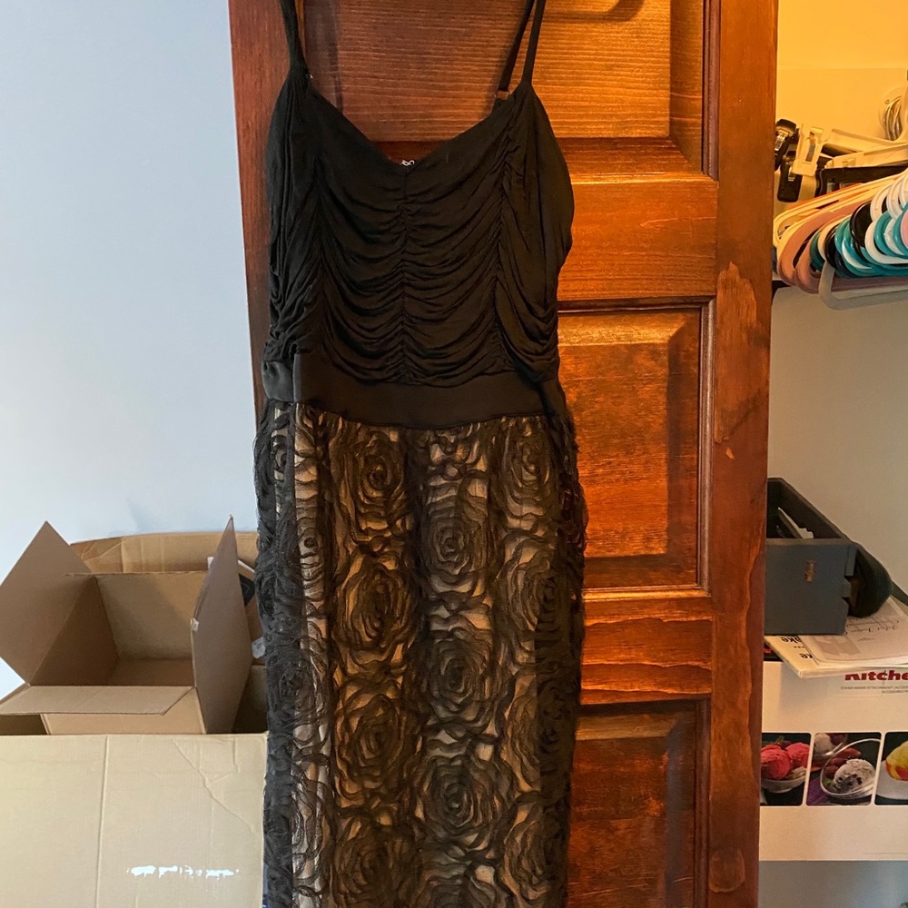 Spaghetti strap midi formal dress